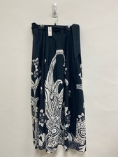 NWT Talbots Size 10 Black White Flowers Maxi Ladies Skirt