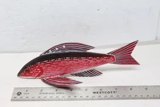 Red Grayling? Ice Fish Spearing Decoy Folk Art Carved By Gary Kaminen, 9"
