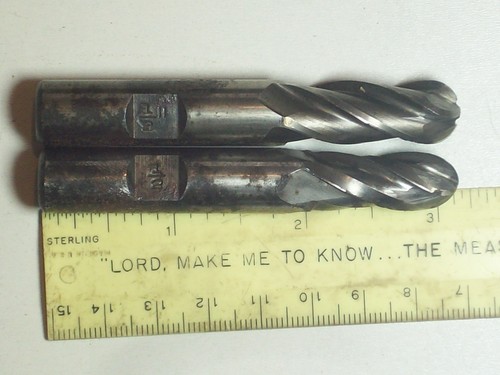 Tool BALL END MILL SINGLE END 4 FLUTE .482 or .450 OD 1 1/4 LOC 1/2 SHANK $ Each - Picture 1 of 11