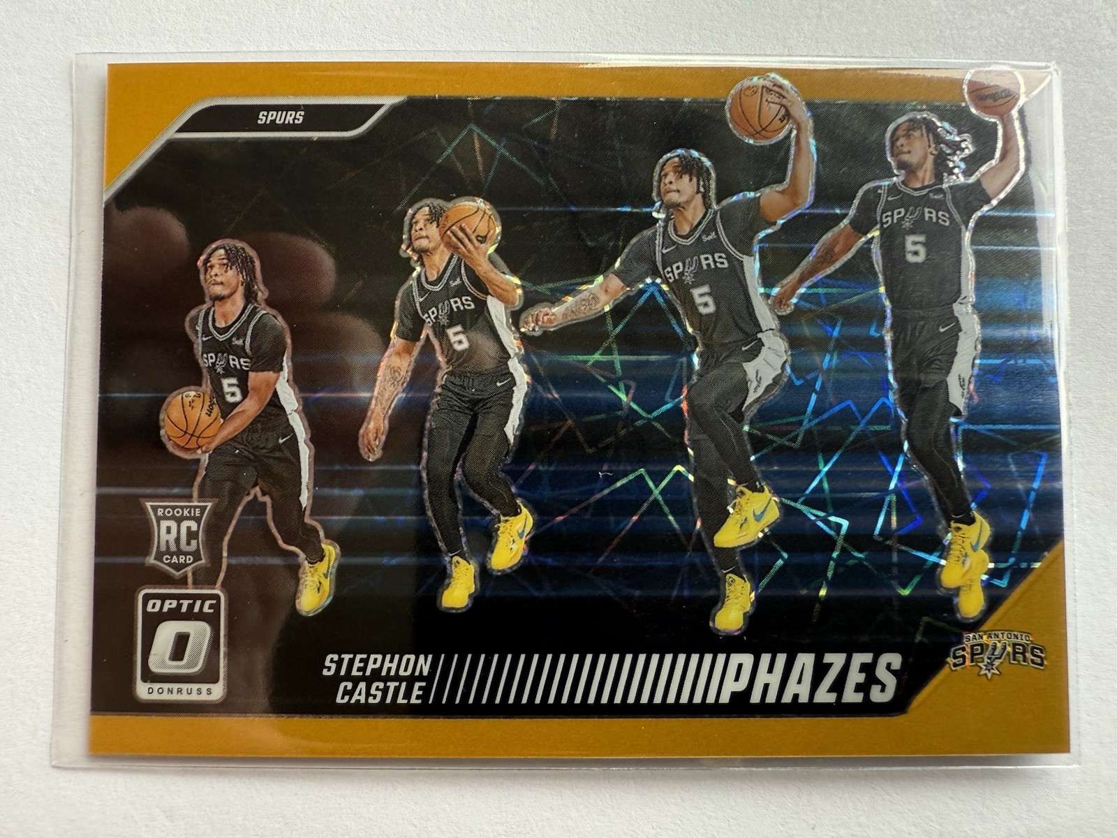 2024-25 Stephon Castle Donruss Optic Gold Phazes Case Hit Spurs Rookie /10