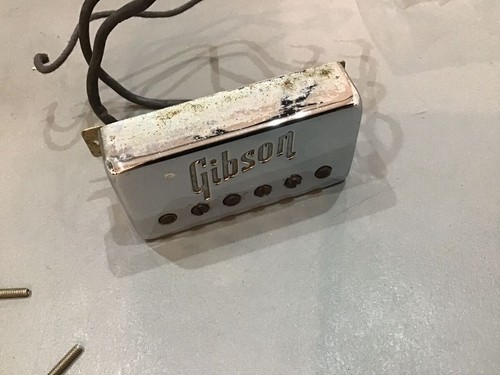 Vintage 1972 Gibson T-Top Numbered PAF Embossed Cover Pickup Bridge Very Rare - Picture 6 of 6