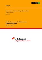 Anonymous | MaßNahmen Zur Reduktion Von Krankheitstagen | Taschenbuch | Deutsch