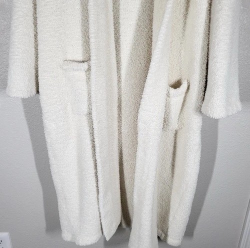 Barefoot Dreams CozyChic Long Robe Off White Pearl Size 2 (Medium) Warm Lounge - Picture 5 of 11