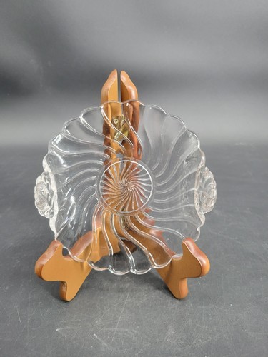 Bomboniera/piatto caramelle vintage in vetro Fostoria - motivo colonia - 5,5" x 6,25" - Foto 4 di 24