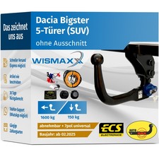 ANHÄNGERKUPPLUNG vert. abnehmbar für Dacia Bigster ab 25 +7pol E-Satz ABE