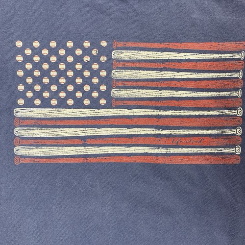 Life is Good T Shirt Boys Blue Crusher Tee Baseball Flag Youth Size Large - Picture 4 of 4