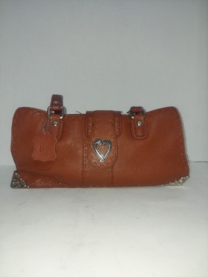 M.C. Marc Chantal Brown Purse Shoulder Bag, Leather Med Pebble 