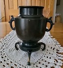Vintage Japanese Bronzed Metal Elephant Handles Ikebana Vase Planter Urn Footed