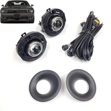 Halogen Fog Light Set For 2015-2023 Dodge Challenger Switch Bezel Wires Assembly