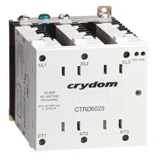 Crydom Ctrd6025-10 Solid State Relay, 3 Phase, Box Clamp, Din Rail, Scr