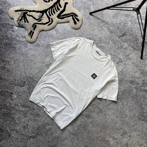 Men’s Stone Island Patch Program White Tee Size XL