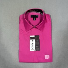Alfani AlfaTech Dress Shirt Mens Small 14-14.5 Slim Fit Pink Stretch NWT