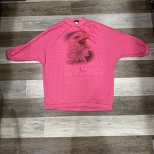 Rare Vtg It  s A Dickenson Top Women  s OSFA Pink Eagle Batwing Sleeves VGC 