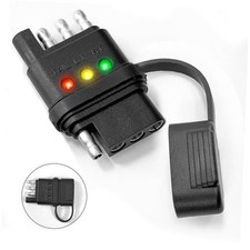 4 Pin Trailer Light Tester, Double End Design 4-Way Flat Male and Female