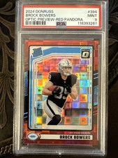 2024 Panini Donruss - Rated Rookie Brock Bowers #394 Optic Preview Red...