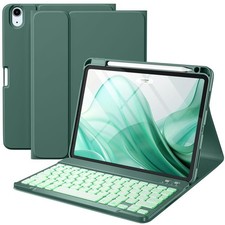 Green Folio Case Detachable Keyboard for iPad Air 11" 10.9 Air 5th 4th Gen