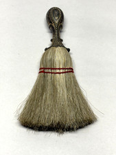 Antique Victorian Sterling Silver Clothes Brush Late 1800's Horsehair Bristles
