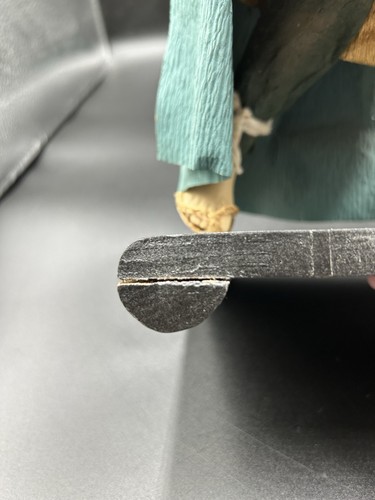Vintage japanische Samurai Krieger Pappmaché Figur Holzsockel 15,5 Zoll - Bild 11 von 24