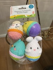 Brand New Infantino Lot of Squeeze and Squeak Easter Eggs Bunny Chick Baby Toys