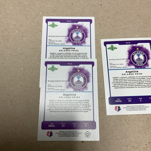 2025 Parkside NWSL Orlando Pride Player Angelina Common (2) Foil (1) Card - Bild 7 von 9
