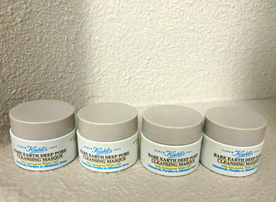 Kiehl's Rare Earth Deep Pore Cleansing Mask Amazonian White Clay 0.5 fl oz x4