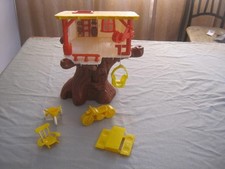 Vintage 1974 Hasbro Weeble Wobble Tree House, Motorcycle, Tricycle, Chair, Table
