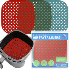 Reusable Square Silicone Air Fryer Liners by Linda’S Essentials - Non-Stick