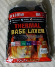 POLAR EXTREME TOP BOTTOM THERMAL BLACK LAYER SET MEN Size 2 XL NWT