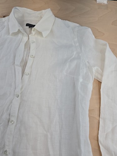 Talbots Women's White Linen Button Front Shirt Size Medium M - Picture 4 of 8