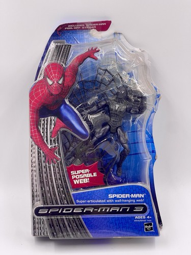 Spider-Man 3 Super Articulated Poseable Web Black Costume Action Figure New 2007