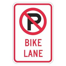 LYLE T1-2920-HI_12x18 No Parking Sign, 12" W, 18" H, English, Aluminum, White