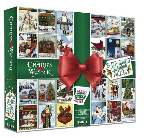 Ceaco Wysocki Adventsset; 24 sm Puzzles erstellen Sie ein 1000-teiliges Puzzle; BESCHÄDIGTE BOX - Bild 1 von 4