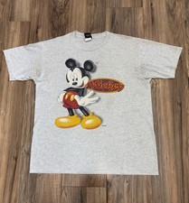 Vintage 1997-2000 Made In USA Large Mickey Unlimited Disney Light Gray T-Shirt