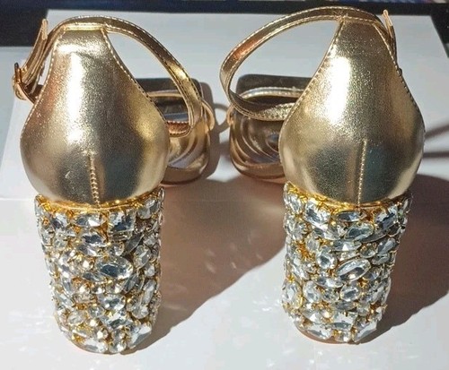 AZALEA WANG Oro Bernelle Correa Facetado Joyas Tacones 3" EE. UU. 7,5 Minorista $79,00 - Imagen 4 de 15