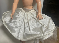 Vintage 1950s/60s Doll Hoop Petticoat/Wire-Supported Crinoline Slip, White Satin