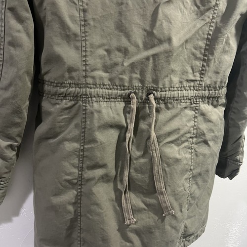 Abercrombie & Fitch Utility Parka Womens Medium Olive Green Sherpa Lined Y2K - Picture 6 of 16