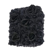 Flower Wall Panels, Black Rose Wall Background, 12PCS Artificial Flowers 38 38cm