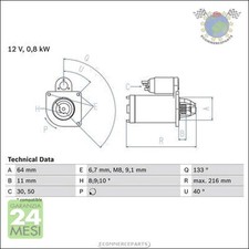 #21590 Motorino Di Avviamento Per Fiat Idea Benzina 2003>