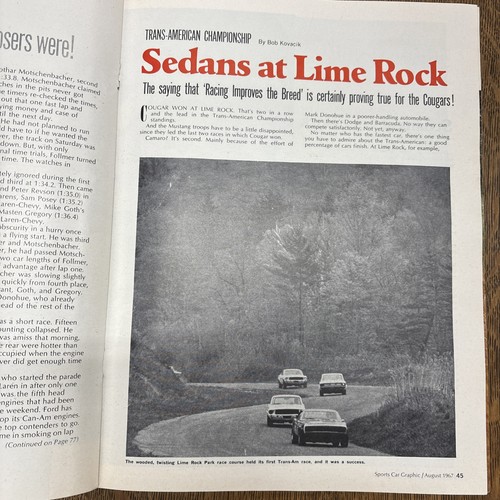 Sports Car Graphic Magazine August 1967 Toyota Indy Monaco Trans-am Mercedes - Foto 4 di 6