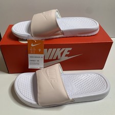 New in Box Nike Benassi JDI Womens Size 9 Pink/White Slide Sandals CW5823 100