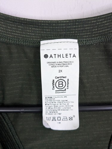 Athleta Tank Top Women's 2X Green Sleeveless Stretch Athletic Yoga Gym - Picture 4 of 8
