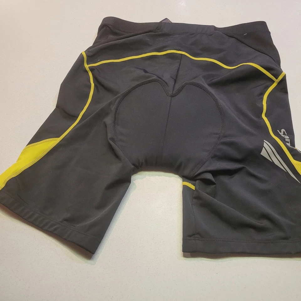 Новый с Ярлыками Santic Mns power-dri черный с желтой полоской велоспорт с подкладкой короткий размер XL  - Изображение 2 из 4