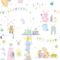 Fototapete Kinderzimmertapete Vliestapete Tiertapete Bunt Lila Wohnzimmer