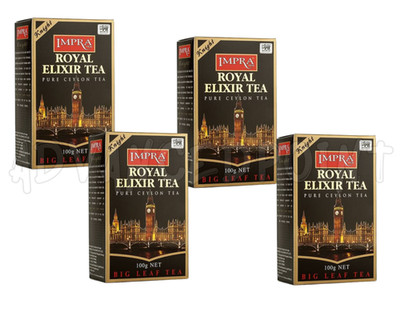 IMPRA Royal Elixir Tea 4 Pack Pure Ceylon Big Leaf Black Tea 400g 14oz Sri Lanka