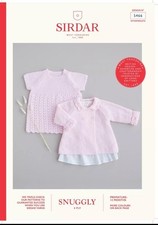 Sirdar Snuggly 4 Ply Knitting Pattern No. 5466 Baby Dress & Coat  Prem-12mnths