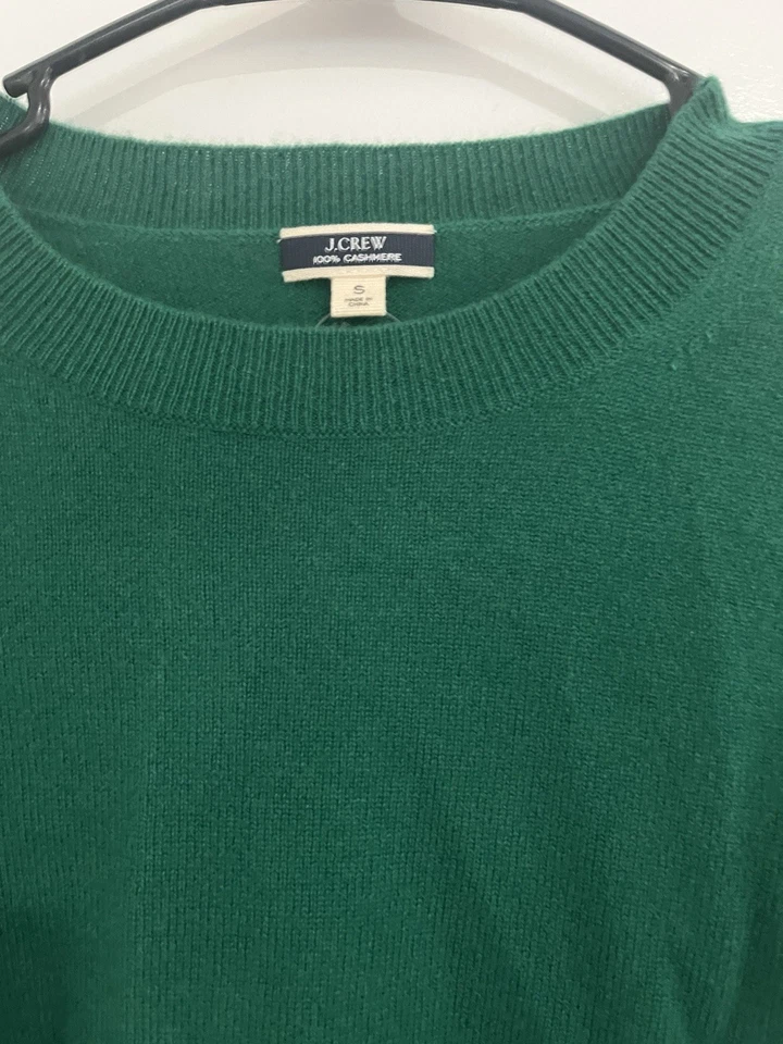 Suéter Top J.Crew Para Mujer Verde Cachemira Cuello Redondo Manga Larga Talla S Nuevo con Etiquetas Foto 2 de 4