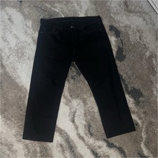 Imagen de Levi's Men's Black Dark Wash Denim Jeans Straight Fit Mid Rise 5-Pocket
