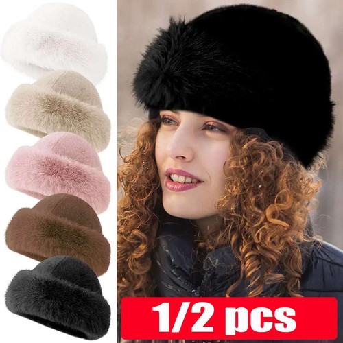Mujeres Invierno Cálido Peludo Sombrero Ruso Cosaco Sombrero Esponjoso Esquí Nieve Exterior Gorra Nuevo - Imagen 1 de 18