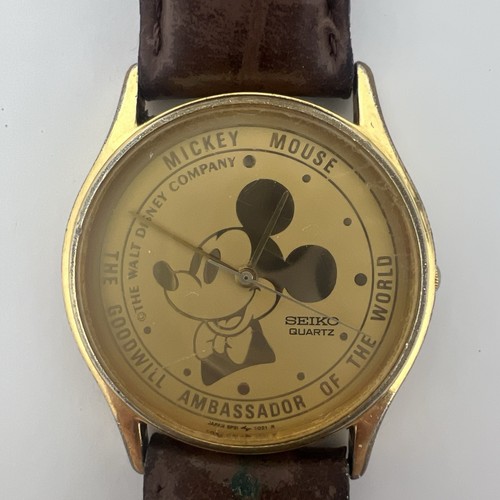 Disney Seiko Quartz Mickey Mouse Watch Vtg The Goodwill Ambassador Of The World - Picture 7 of 11