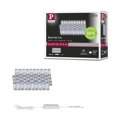 MaxLED 500 LED Strip Basisset 3m Neutralweiß 11W 550lm/m 4000K 30VA